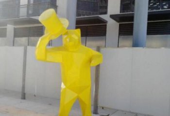 幾何熊雕塑廠家 中式室內擺件 草地切面熊雕塑