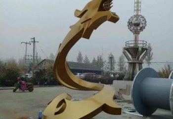 幾何龍雕塑廠家 中式室內(nèi)擺件 草地切面龍雕塑