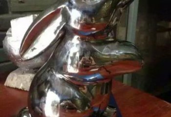 鏡面兔子雕塑廠家 現(xiàn)代商場擺件 大型仿真兔子雕塑