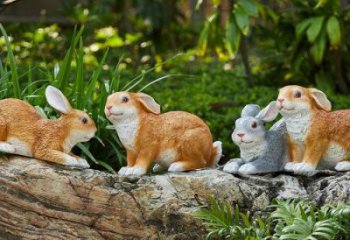 風景區(qū)兔子雕塑廠家 中式戶外擺件 風景區(qū)仿真兔子雕塑