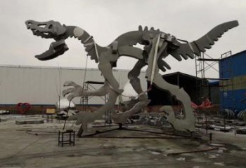 街道恐龍雕塑廠家 創意村口小品 大型現代恐龍雕塑