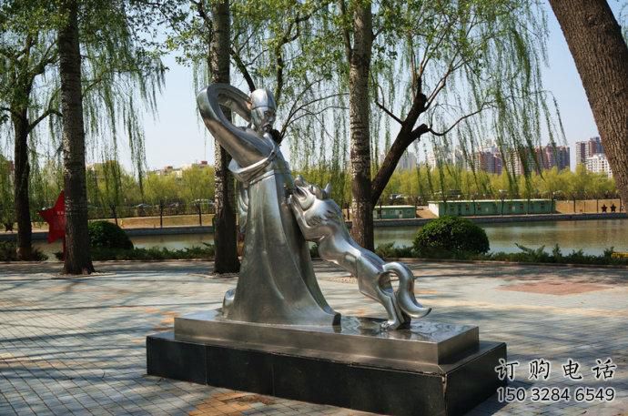 仿真狼雕塑廠家 大型鏡面擺件 戶外公園狼雕塑