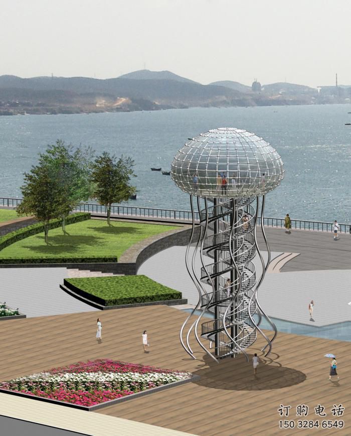 戶外水母雕塑廠家 海洋賓館小品 廣場拉絲水母雕塑