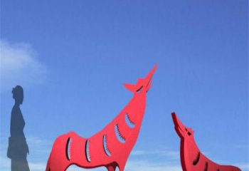 剪影狼雕塑廠家 大型街頭擺件 步行街異形狼雕塑