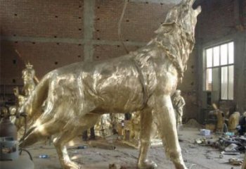 游樂場狼雕塑廠家 戶外賓館擺件 大型仿真狼雕塑