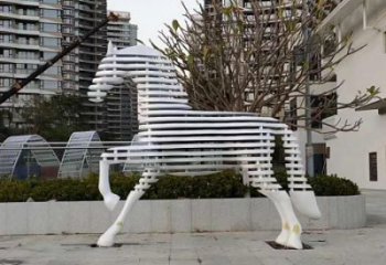 鋼管斑馬雕塑廠家 現代創意擺件 公園噴漆斑馬雕塑