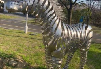 抽象斑馬雕塑廠家 創意村口擺件 玄關彩繪斑馬雕塑