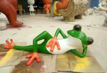 游樂場青蛙雕塑廠家 戶外賓館擺件 住宅小區(qū)彩繪青蛙雕塑