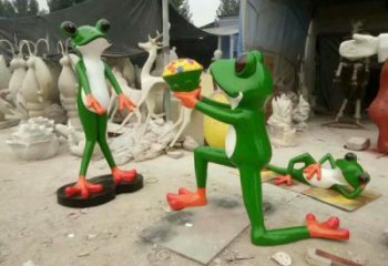 公園青蛙雕塑廠家 中式卡通小品 風(fēng)景區(qū)彩繪青蛙雕塑