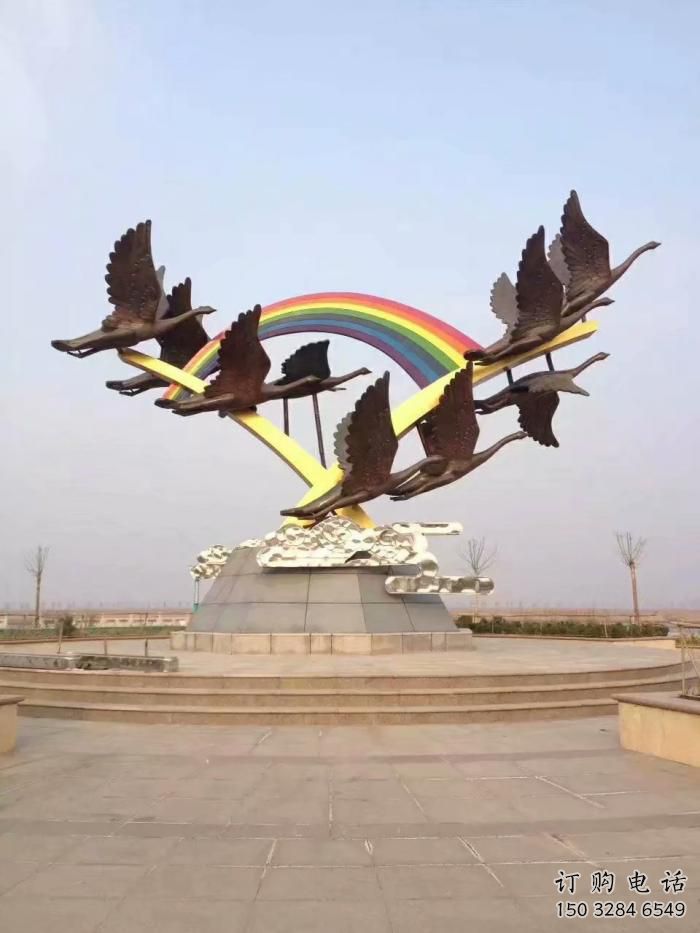 街道海燕雕塑廠家 創意村口小品 酒店拉絲海燕雕塑