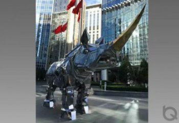 抽象犀牛雕塑廠家 創(chuàng)意室內(nèi)擺件 玄關(guān)現(xiàn)代犀牛雕塑