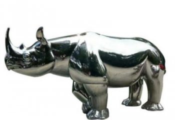玄關(guān)犀牛雕塑廠家 創(chuàng)意鏡面擺件 風(fēng)景區(qū)仿真犀牛雕塑