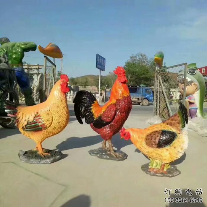 戶外公雞雕塑廠家 公園草地小品 戶外抽象公雞雕塑