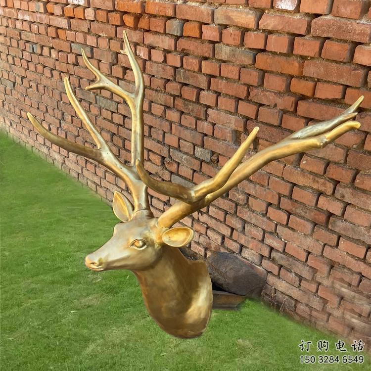 游樂場鹿頭雕塑廠家 戶外賓館擺件 住宅小區噴漆鹿頭雕塑