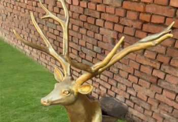游樂場(chǎng)鹿頭雕塑廠家 戶外賓館擺件 住宅小區(qū)噴漆鹿頭雕塑