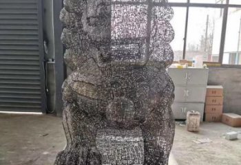 鏤空雄獅雕塑廠家 現(xiàn)代創(chuàng)意小品 室內(nèi)異形雄獅雕塑