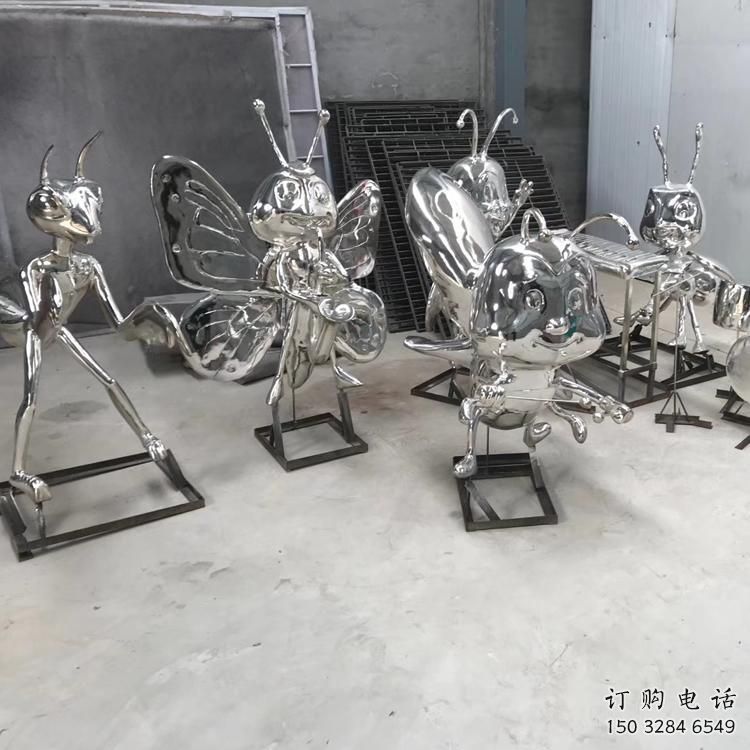 商場蜜蜂雕塑廠家 中式室內(nèi)小品 酒店鏡面蜜蜂雕塑