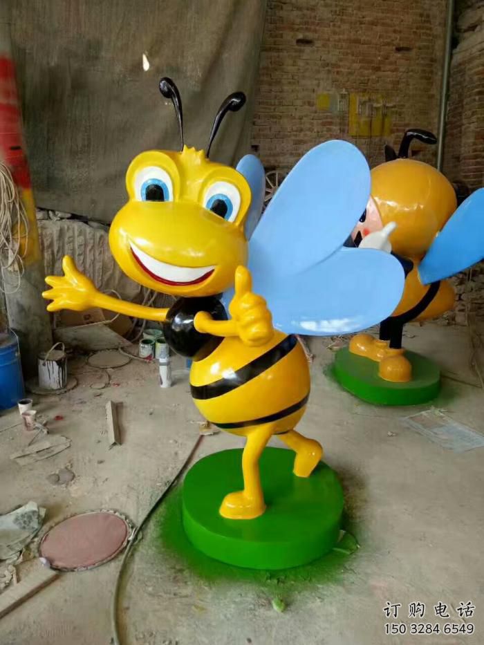 游樂(lè)場(chǎng)蜜蜂雕塑廠家 戶外抽象擺件 住宅小區(qū)彩繪蜜蜂雕塑