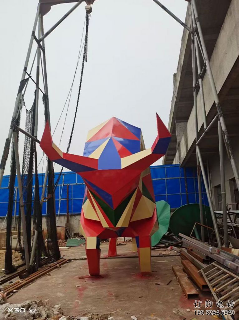 大門口牛雕塑廠家 歐式賓館擺件 風景區抽象牛雕塑