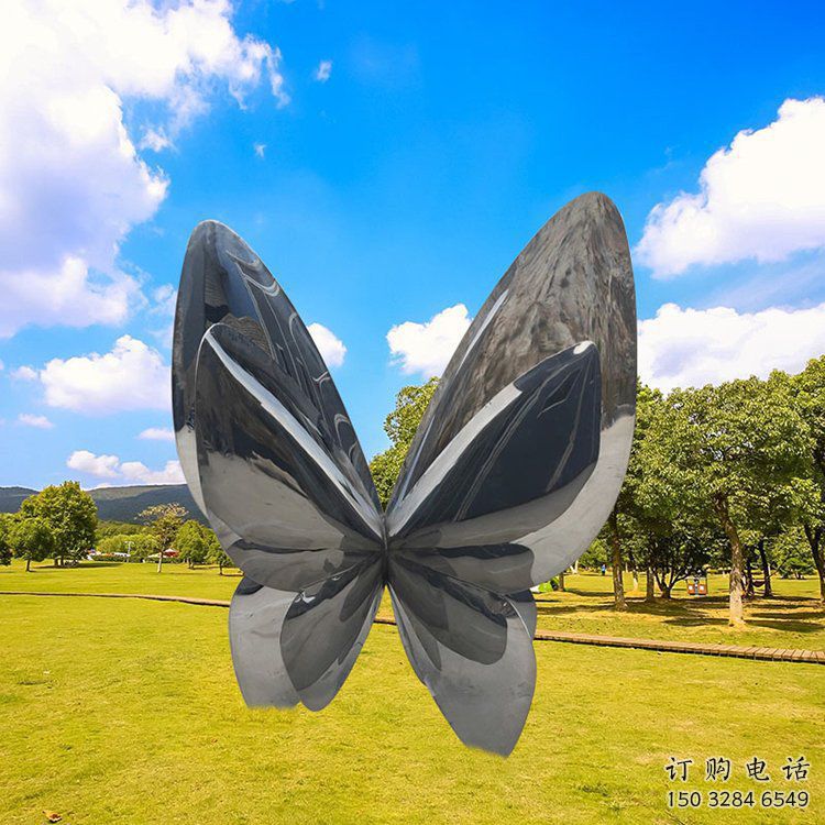 鑄造彩蝶雕塑廠家 創意村口小品 村口鏡面彩蝶雕塑