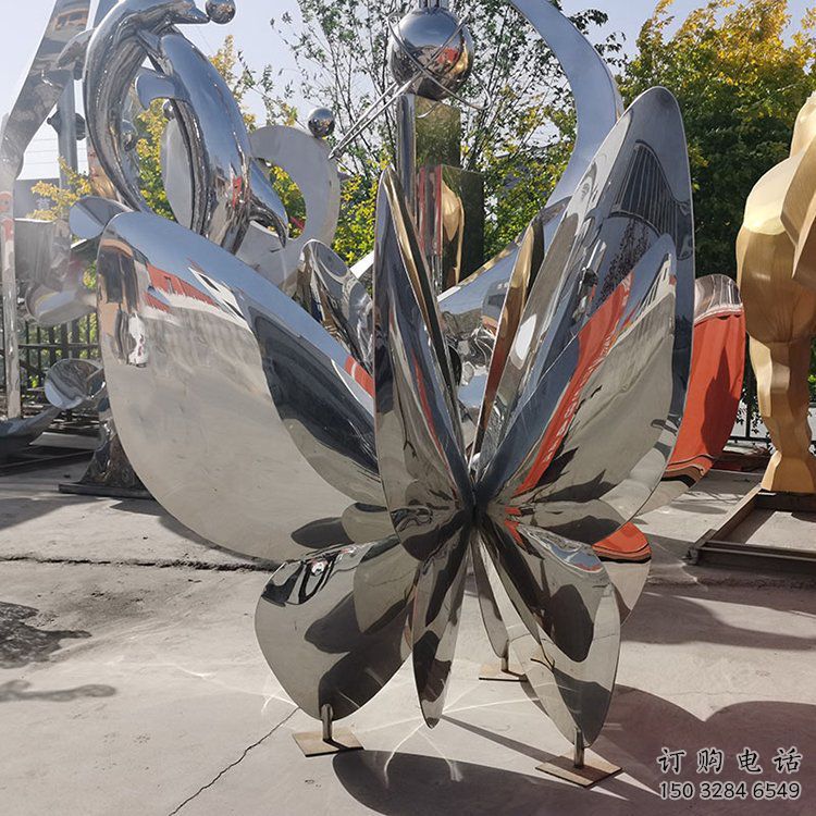 園林彩蝶雕塑廠家 大型公園擺件 街道仿真彩蝶雕塑