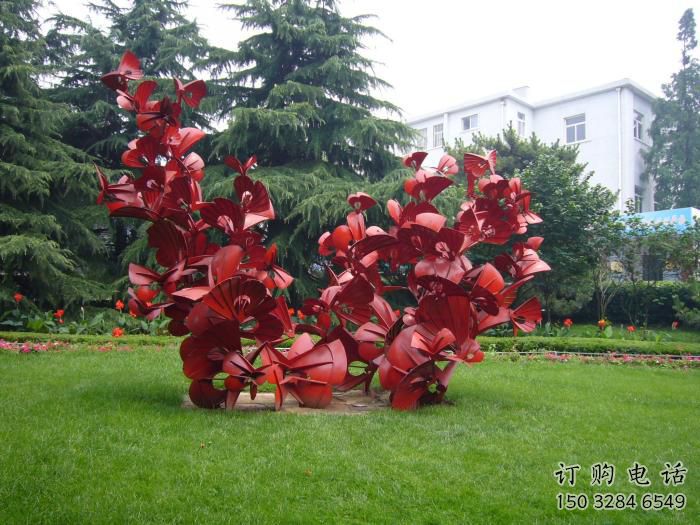 幾何彩蝶雕塑廠家 中式戶外擺件 草地仿真彩蝶雕塑