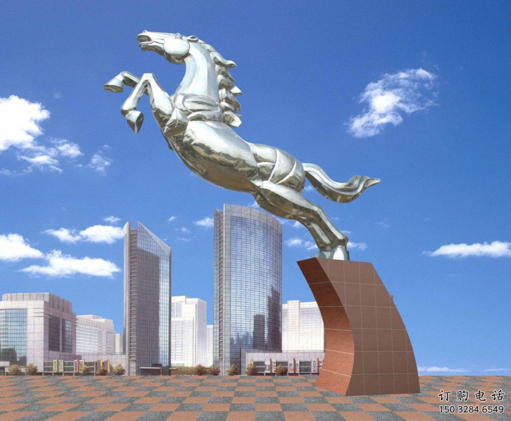 鏡面天馬雕塑廠家 現(xiàn)代抽象擺件 商場切面天馬雕塑