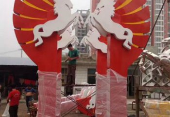 烤漆天馬雕塑廠家 酒店賓館擺件 戶外剪影天馬雕塑