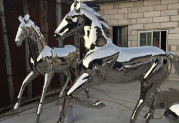 仿真馬雕塑廠家 大型鏡面擺件 戶外公園馬雕塑