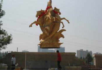 園林天馬雕塑廠家 大型房地產擺件 街道鍍金天馬雕塑