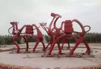 異形駱駝雕塑廠家 抽象幾何擺件 酒店剪紙駱駝雕塑