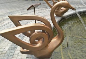 噴漆鵝雕塑廠家 卡通廣場小品 公園噴水鵝雕塑