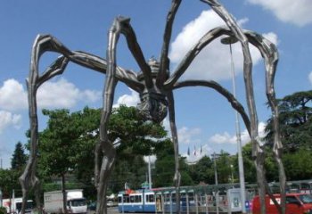 拉絲蜘蛛雕塑廠家 大型抽象擺件 游樂場異形蜘蛛雕塑