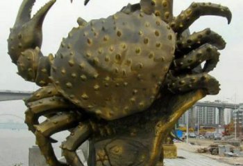 商業街螃蟹雕塑廠家 大型街頭擺件 步行街異形螃蟹雕塑