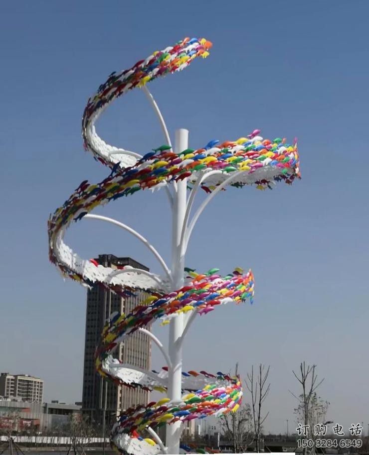 商業街金魚雕塑廠家 大型戶外擺件 步行街異形金魚雕塑