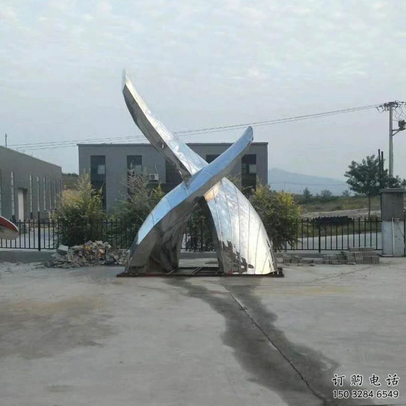 街道魚尾雕塑廠家 創意村口小品 酒店拉絲魚尾雕塑