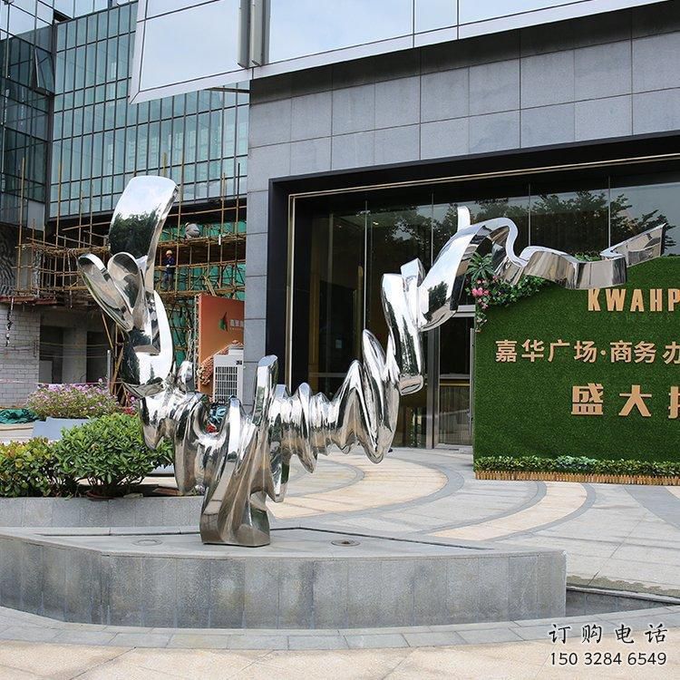 庭院貓雕塑廠家 歐式抽象擺件 戶外鏡面貓雕塑