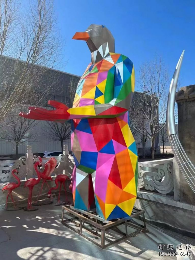 步行街飛鳥雕塑廠家 創意卡通擺件 大型切面飛鳥雕塑