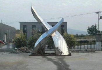 街道魚尾雕塑廠家 創意村口小品 酒店拉絲魚尾雕塑