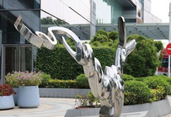 公園貓雕塑廠家 中式啞光小品 風景區(qū)幾何貓雕塑