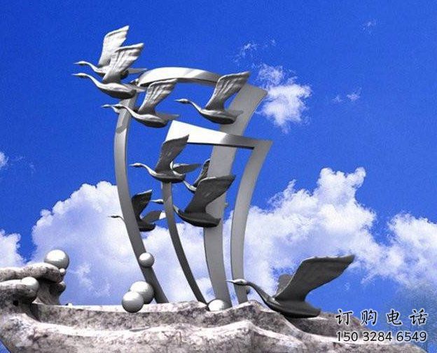 拉絲飛鴿雕塑廠家 大型剪影擺件 游樂場(chǎng)異形飛鴿雕塑
