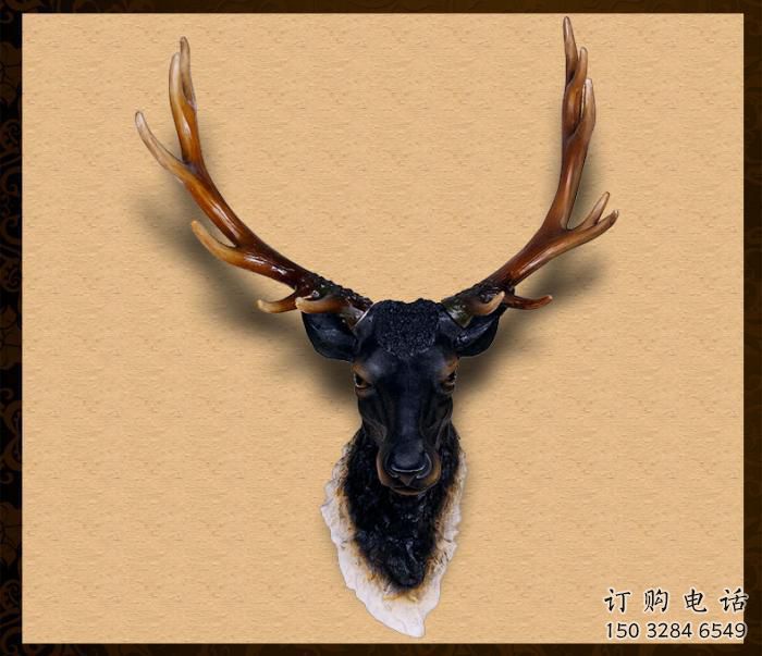 商場牛角雕塑廠家 中式室內小品 酒店拉絲牛角雕塑