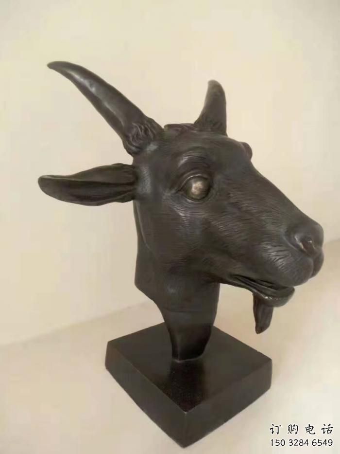 室內羊頭雕塑廠家 大型餐飲店小品 步行街異形羊頭雕塑