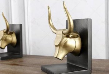 切面牛頭雕塑廠家 現代抽象擺件 商場幾何牛頭雕塑