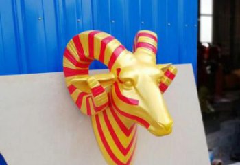 仿真牛角雕塑廠家 大型抽象擺件 公園噴漆牛角雕塑