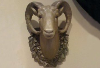 住宅小區羊頭雕塑廠家 現代創意小品 戶外噴漆羊頭雕塑