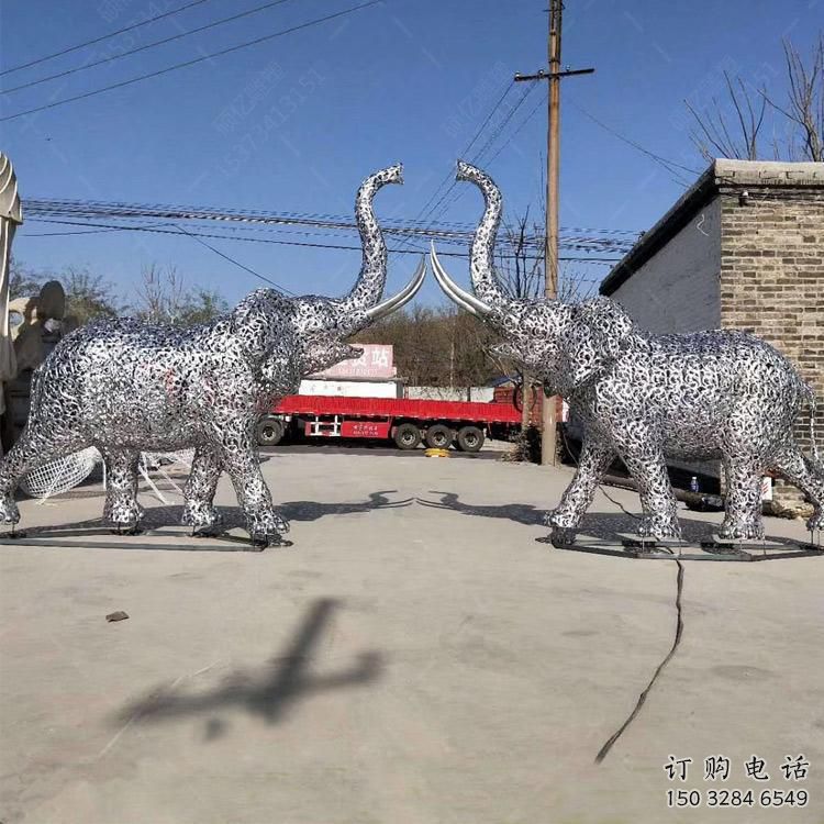 幾何牛雕塑廠家 中式室內擺件 草地鏤空牛雕塑