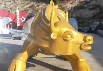 戶外牛雕塑廠家 現代創意小品 酒店烤漆牛雕塑