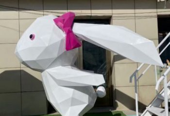 切面兔子雕塑廠家 現(xiàn)代抽象擺件 商場切面兔子雕塑