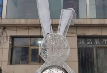 鏤空兔子雕塑廠家 大型鏤空擺件 風景區(qū)大型兔子雕塑